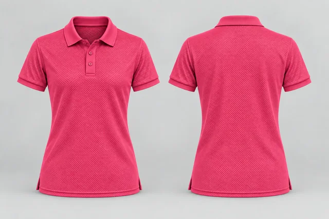 Raspberry Women Short Sleeves cool mesh polo