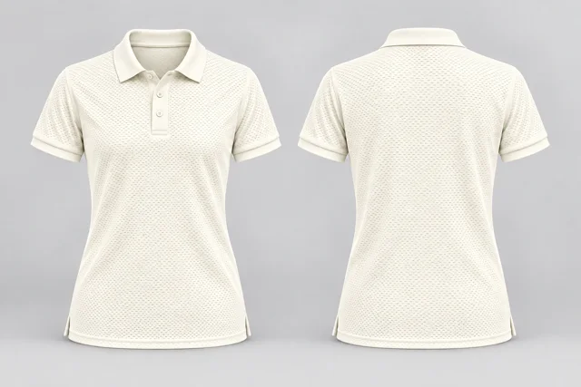 Ivory Women Short Sleeves cool mesh polo