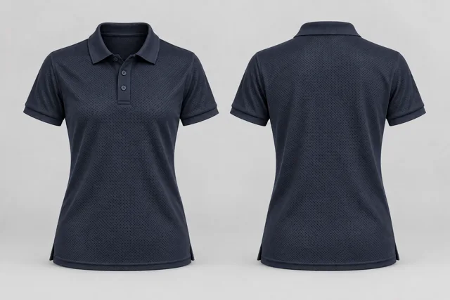 Dark Navy Women Short Sleeves cool mesh polo