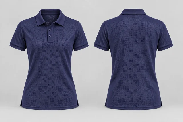 Deep Blue Women Short Sleeves cool mesh polo