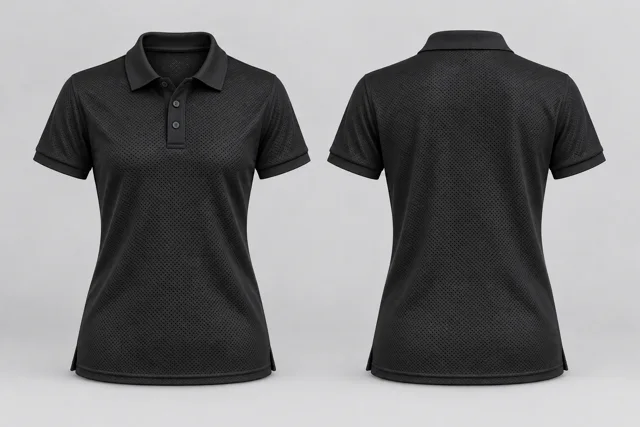 Black Women Short Sleeves cool mesh polo