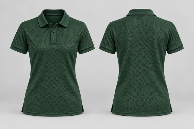 Bottle Green Women Short Sleeves cool mesh polo