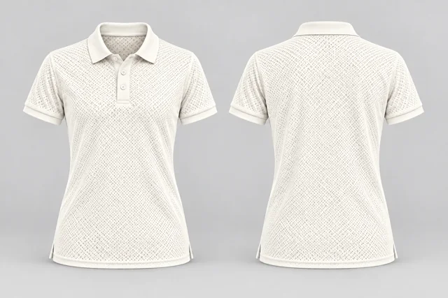 Open Ivory Women Short Sleeves cool mesh polo