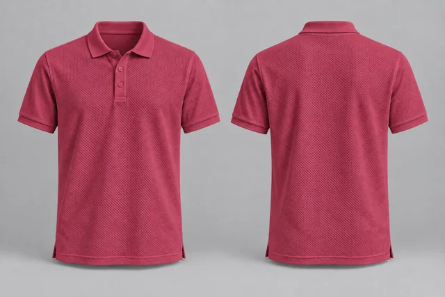 Wine Rose Adult Short Sleeves honeycomb polo