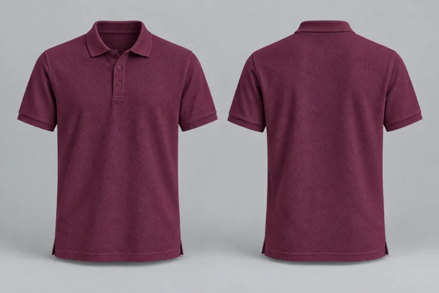 Dark Burgundy Adult Short Sleeves honeycomb polo