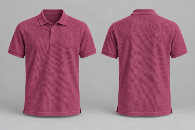 Plum Adult Short Sleeves honeycomb polo