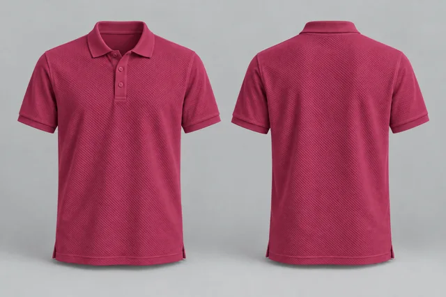 Raspberry Adult Short Sleeves honeycomb polo