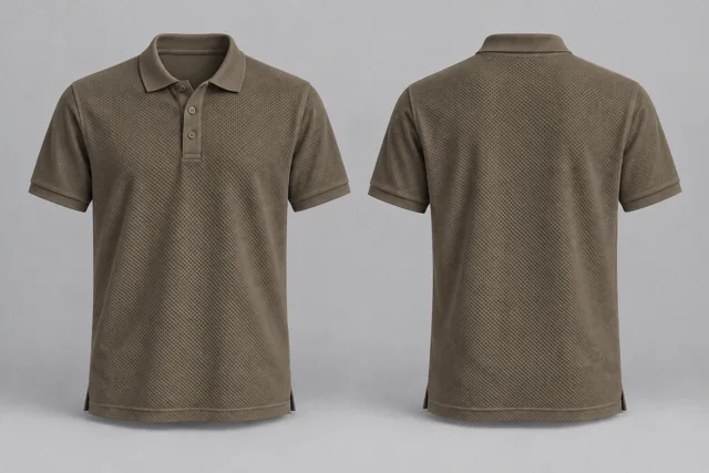 Olive Khaki Adult Short Sleeves honeycomb polo