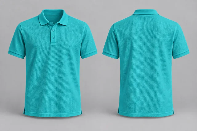 Sea Green Adult Short Sleeves honeycomb polo