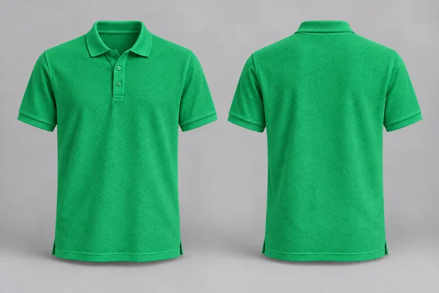 Emirates Green Adult Short Sleeves honeycomb polo