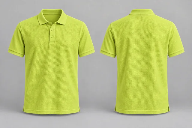 Lime Yellow Adult Short Sleeves honeycomb polo