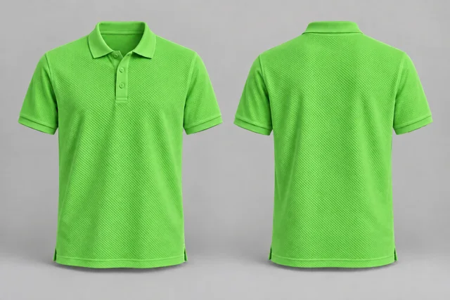 Parrot Green Adult Short Sleeves honeycomb polo