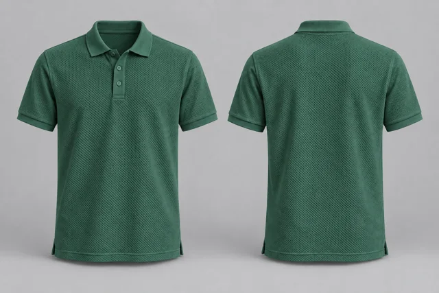 Bottle Green Adult Short Sleeves honeycomb polo