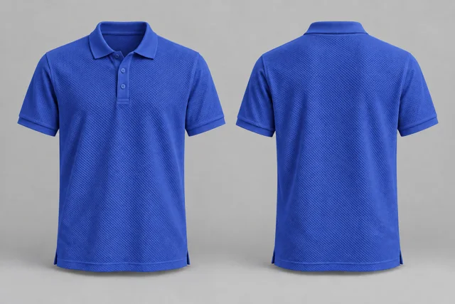 Deep Royal Blue Adult Short Sleeves honeycomb polo