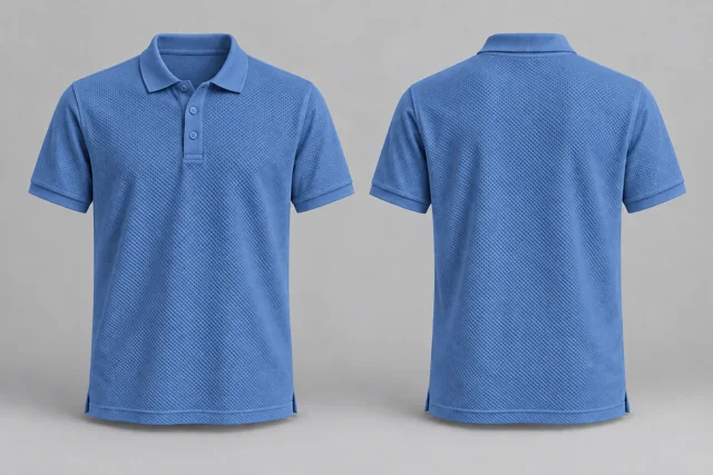 Sky Blue Adult Short Sleeves honeycomb polo