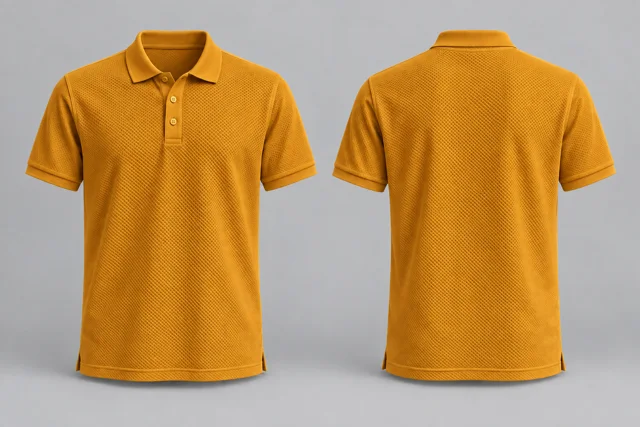 Golden Yellow Adult Short Sleeves honeycomb polo