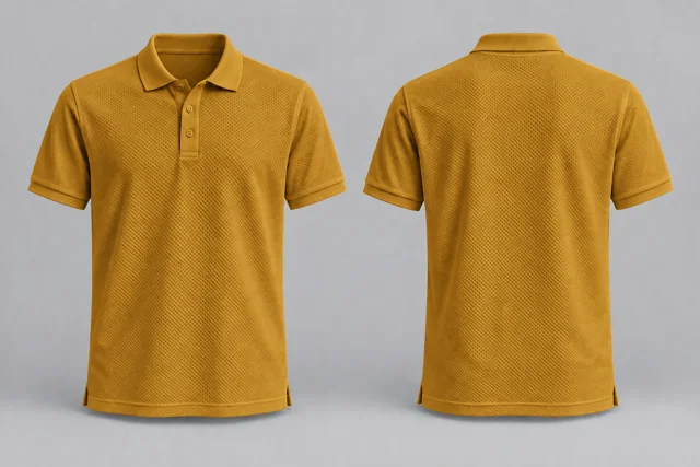Amber Yellow Adult Short Sleeves honeycomb polo