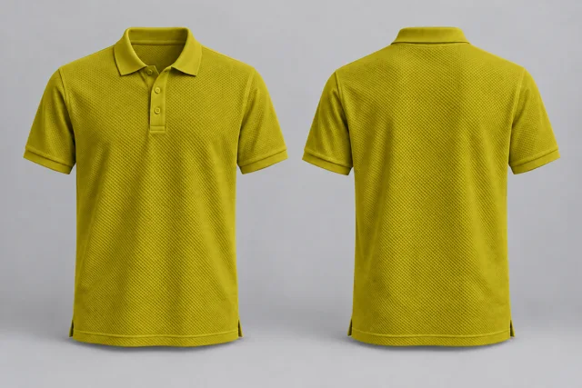 Lemon Yellow Adult Short Sleeves honeycomb polo