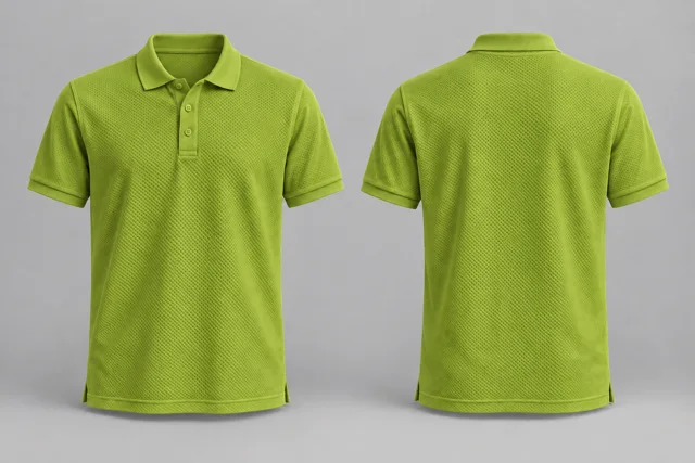 Lime Adult Short Sleeves honeycomb polo