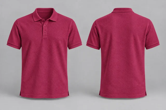 Fuchsia Adult Short Sleeves honeycomb polo