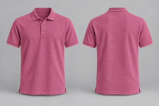 Rose Pink Adult Short Sleeves honeycomb polo