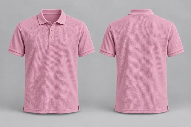 Light Pink Adult Short Sleeves honeycomb polo