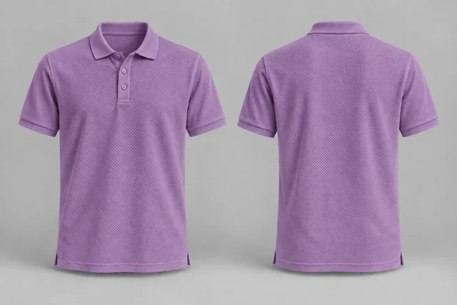 Lavender Adult Short Sleeves honeycomb polo