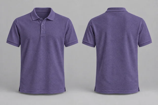 Muted Purple Adult Short Sleeves honeycomb polo