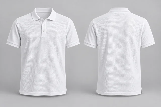 White Adult Short Sleeves honeycomb polo