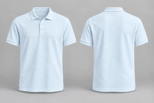 Cool White Adult Short Sleeves honeycomb polo