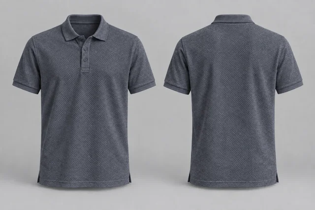 Charcoal Heather Adult Short Sleeves honeycomb polo