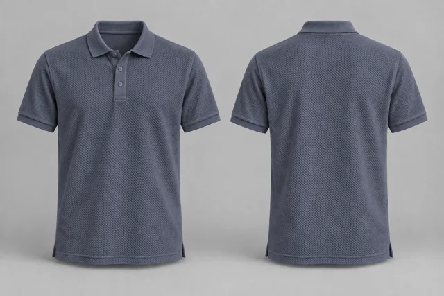 Slate Grey Adult Short Sleeves honeycomb polo