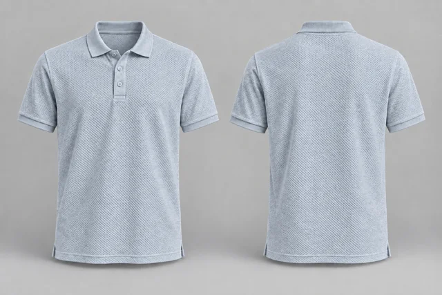 Light Grey Heather Adult Short Sleeves honeycomb polo