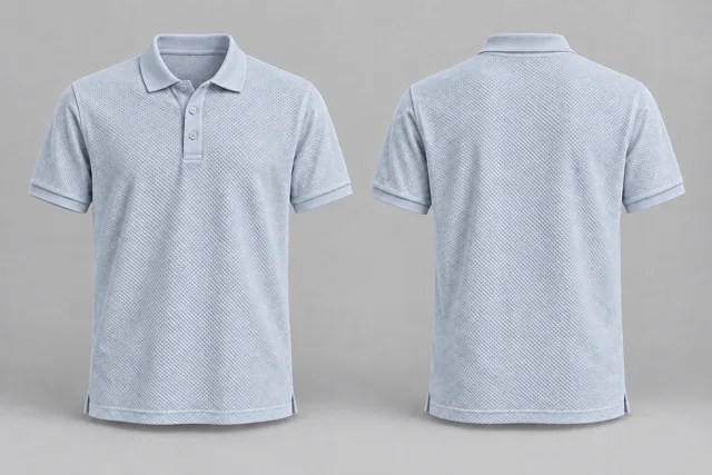 Pale Silver Heather Adult Short Sleeves honeycomb polo