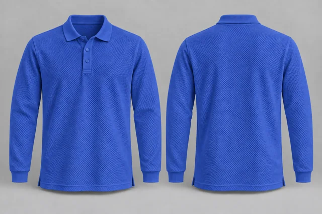 Deep Royal Blue Full Sleeves honeycomb polo