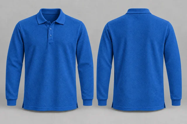 Cobalt Blue Full Sleeves honeycomb polo