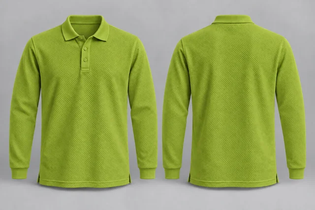 Lime Full Sleeves honeycomb polo