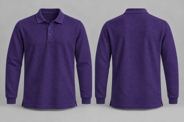 Deep Purple Full Sleeves honeycomb polo