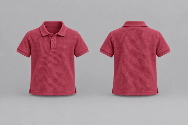 Wine Rose Kids Short Sleeves honeycomb polo