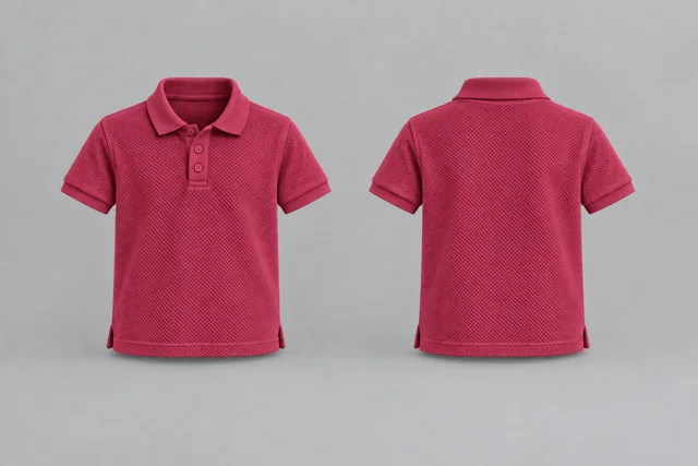 Raspberry Kids Short Sleeves honeycomb polo