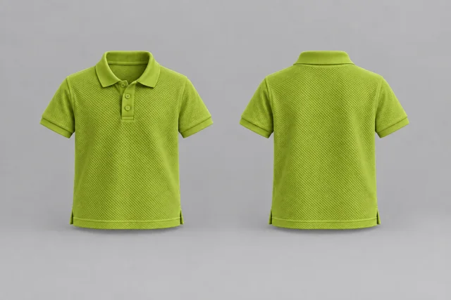 Lime Kids Short Sleeves honeycomb polo