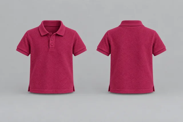 Fuchsia Kids Short Sleeves honeycomb polo