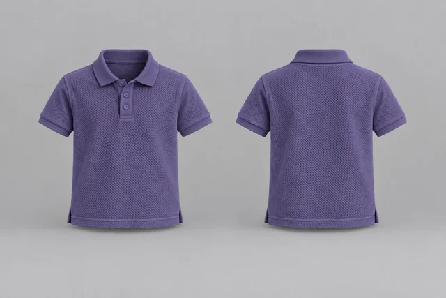 Muted Purple Kids Short Sleeves honeycomb polo