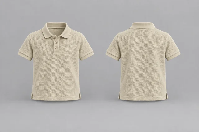 Ivory Kids Short Sleeves honeycomb polo