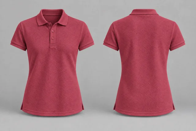 Wine Rose Women Short Sleeves honeycomb polo