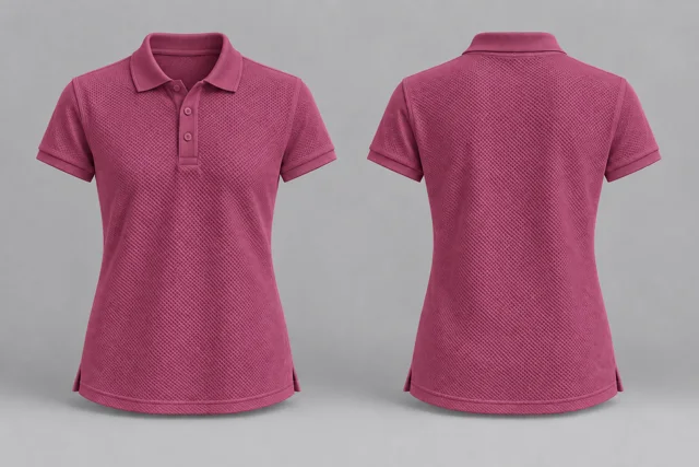Plum Women Short Sleeves honeycomb polo