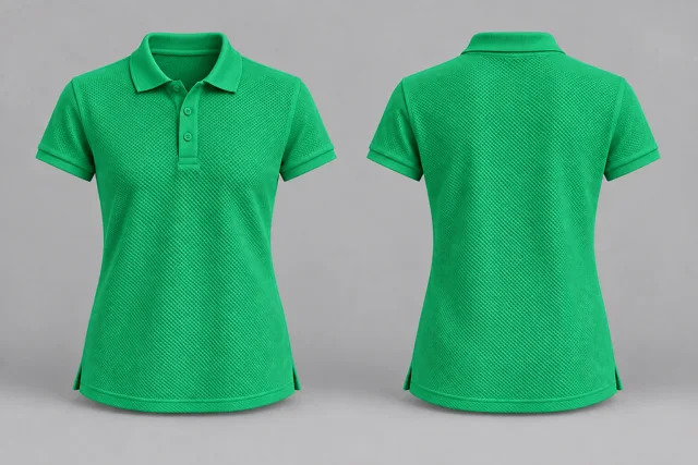 Emirates Green Women Short Sleeves honeycomb polo