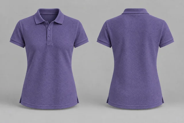 Muted Purple Women Short Sleeves honeycomb polo