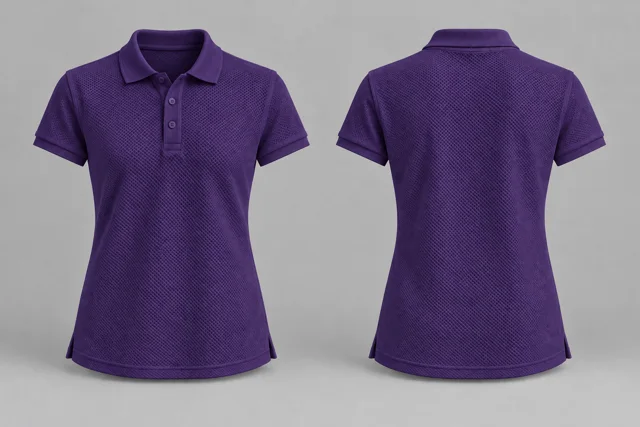 Deep Purple Women Short Sleeves honeycomb polo