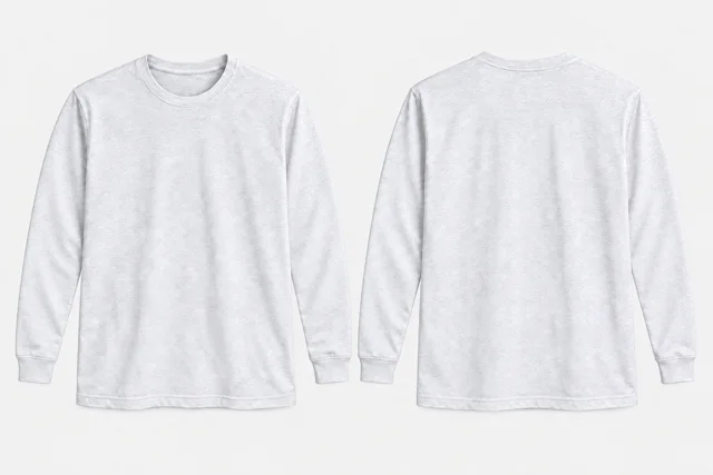 Silver White Melange Full-Sleeves